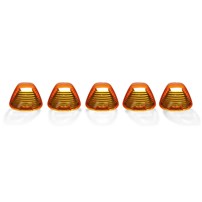 Recon Ford 99-16 Superduty (5-Piece Set) Amber Cab Roof Light Lenses Only & Amber Xenon Bulbs