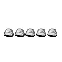 Recon Ford 99-16 Superduty (5-Piece Set) Clear Cab Roof Light Lens with Amber High-Power OLED Bar-Style LED's - Complete Kit With Wiring & Hardware