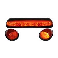 Recon GMC & Chevy 02-07 (1st GEN Classic Body Style) Heavy-Duty (3-Piece Set) Amber Cab Roof Light Lens with Amber LED's - (Complete Wiring Kit Sold Separately)