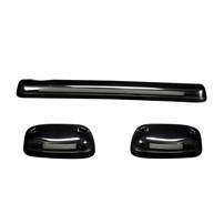 Recon GMC & Chevy 07-14 (2nd GEN Body Style) Heavy-Duty (3-Piece Set) Smoked Cab Roof Light Lens with Amber High-Power OLED Bar-Style LED's - (Complete Wiring Kit Sold Separately)