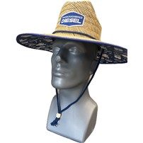 Straw Hat w/ Front Logo and Custom Under Visor Design