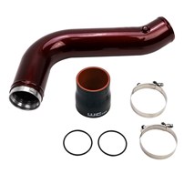 WC Fab Passenger Side 3.5 in. Intercooler Pipe, 17-19 Duramax L5P, WCFab Grey - WCF100530-GRY