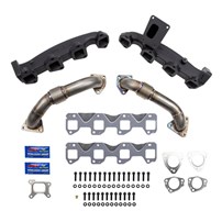 WC Fab Billet Exhaust Manifold & Stainless Up Pipe Kit w/ Gaskets & Hardware - 17-24 GM Duramax L5P