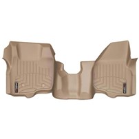 WeatherTech DigitalFit FloorLiner Front Set (TAN) - 2011-2012 Ford Super Duty (Extended/Crew Cab - w/o 4x4 Floor Shifter w/o Raised Dead Pedal)(Over-The-Hump)