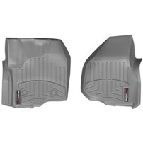 WeatherTech DigitalFit FloorLiner Front Set (GREY) - 2012-2016 Ford Super Duty (Extended/Crew Cab - w/o 4x4 Floor Shifter with Raised Dead Pedal)